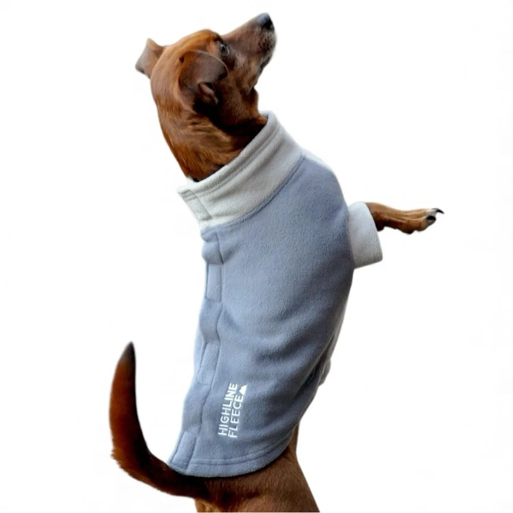HIGHLAND FLEECE Dog Coat by DOGGIE DESIGN in Two Tone Gray - Fits Small Dogs